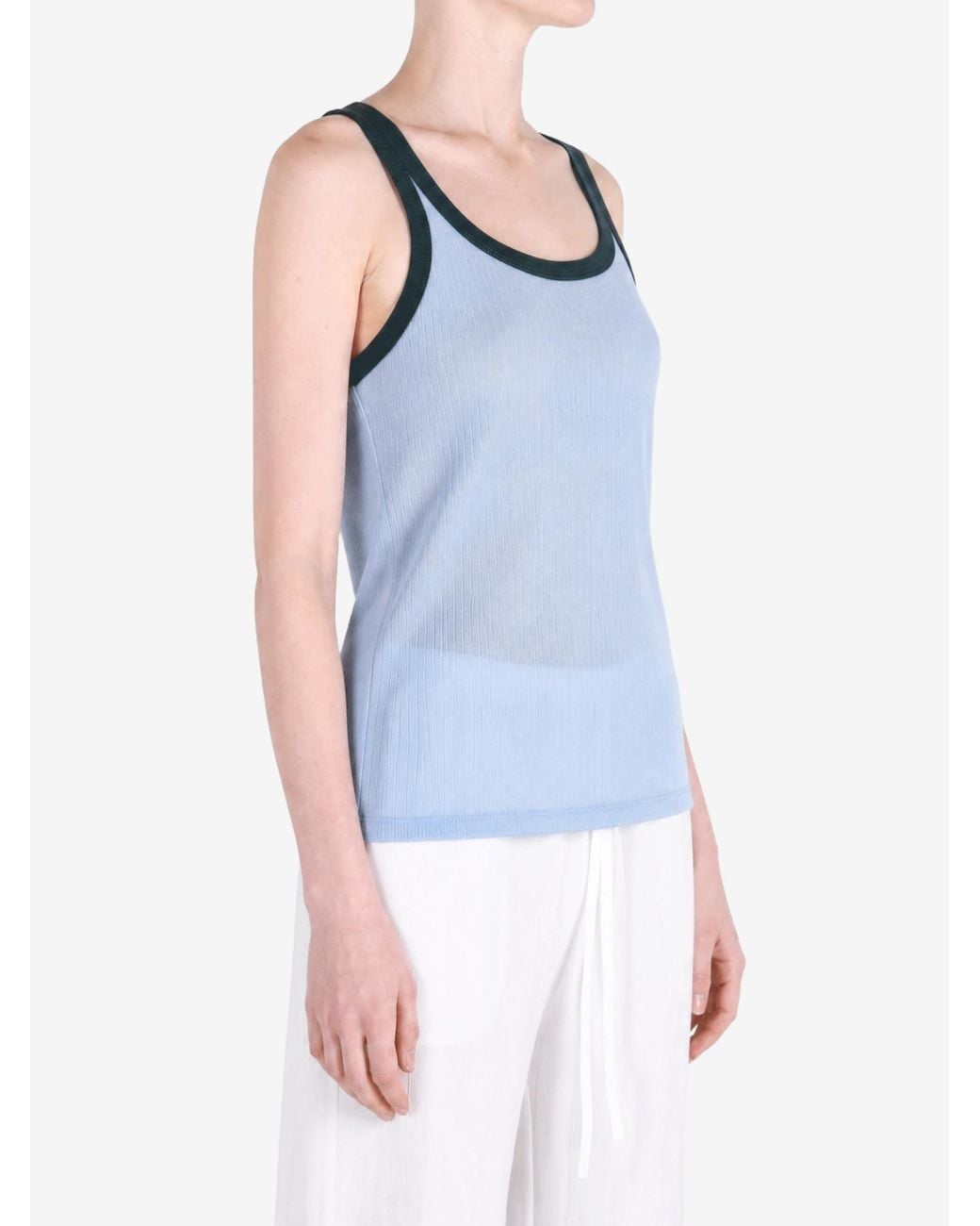 Baserange Blue Racer Ribbed-Knit Tank Top