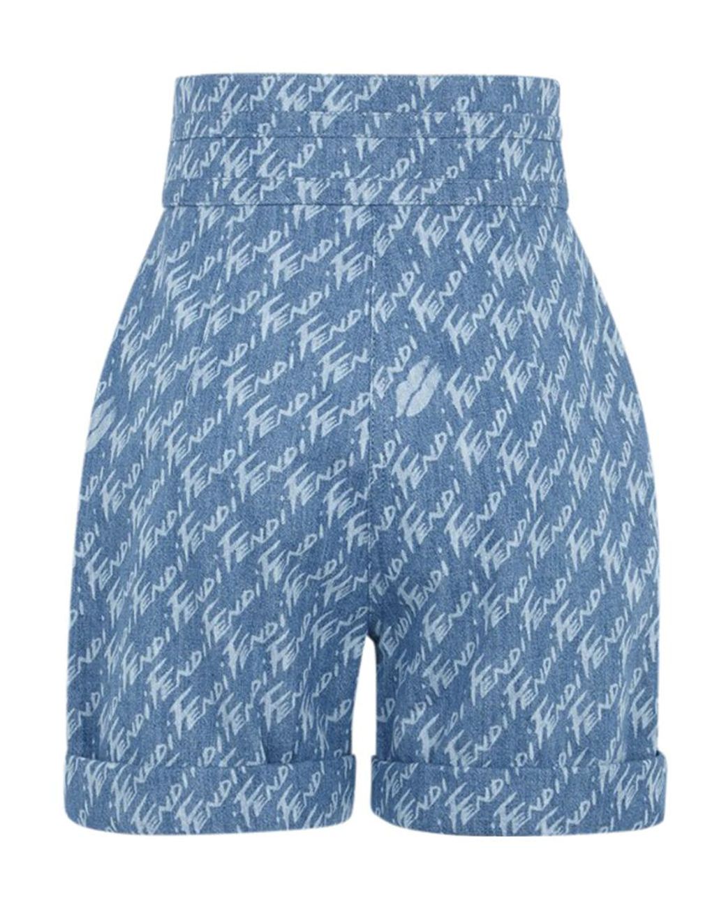 Fendi Blue Light Chambray Shorts
