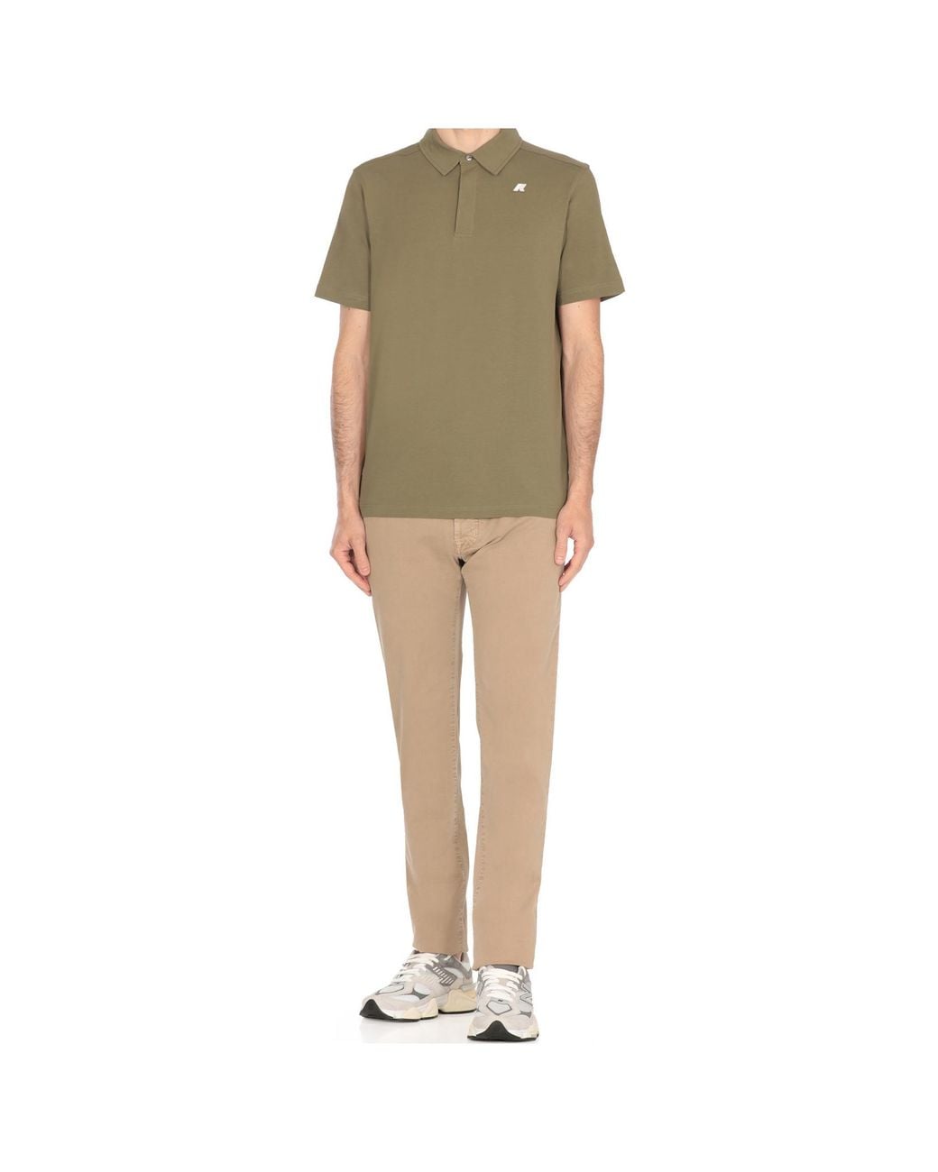 K-Way Green Vincelle Light Stretch Jersey Polo Shirt for men