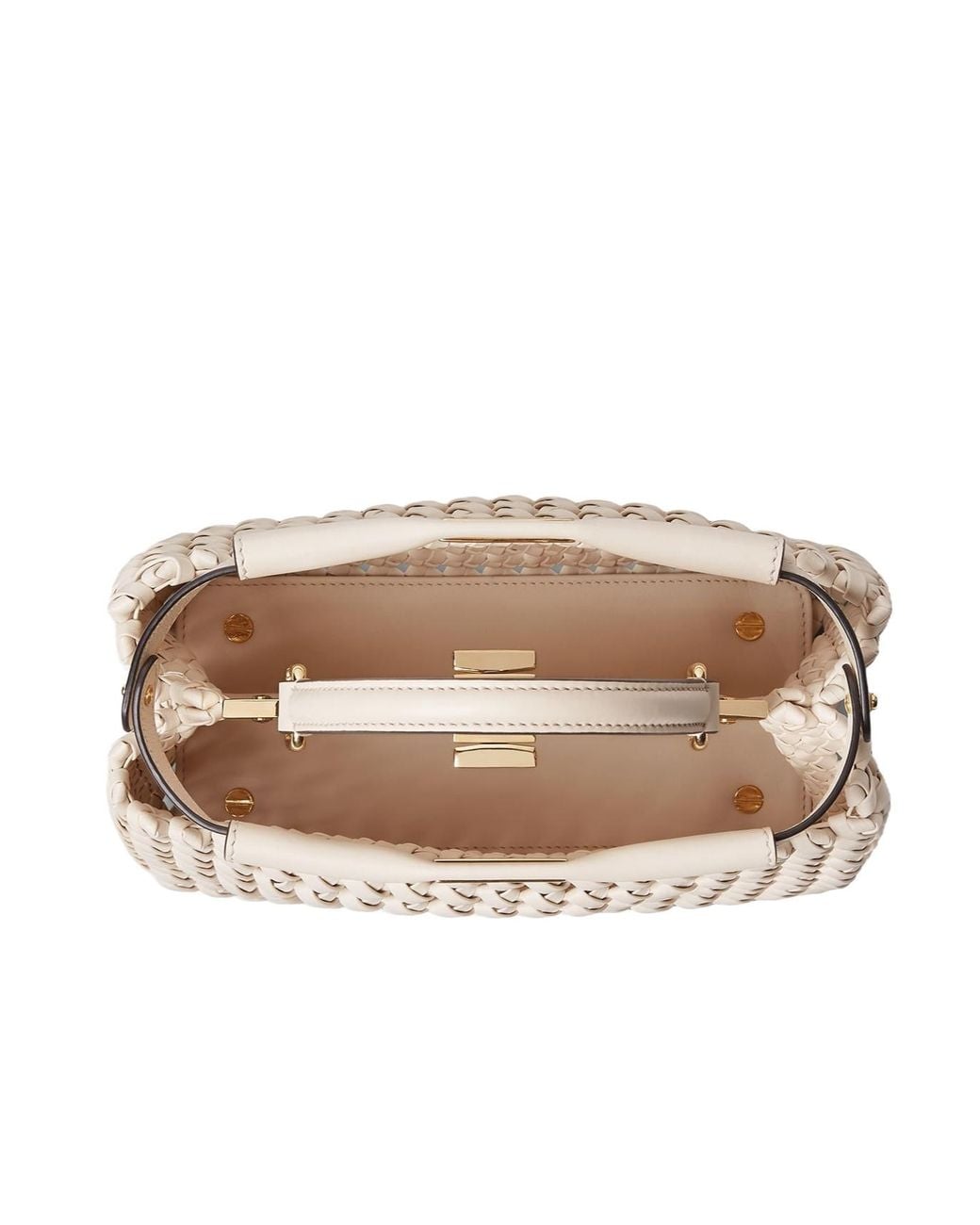 Fendi Natural Camellia Interlaced Leather Bag