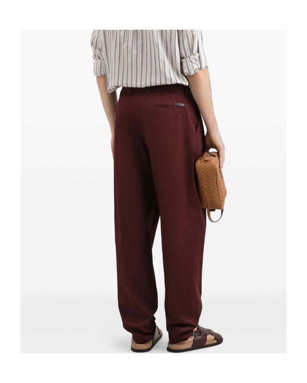 Dolce & Gabbana Purple Pleated Trousers for men