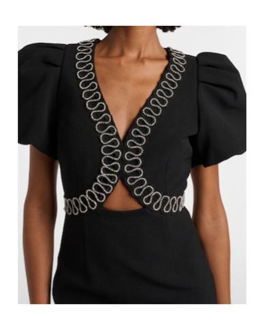 Rebecca Vallance Black Nyx Cutout Embellished Cocktail Dress