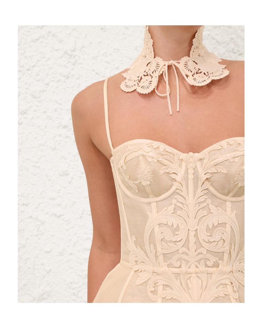 Zimmermann White Rebellion Filigree Mini Dress