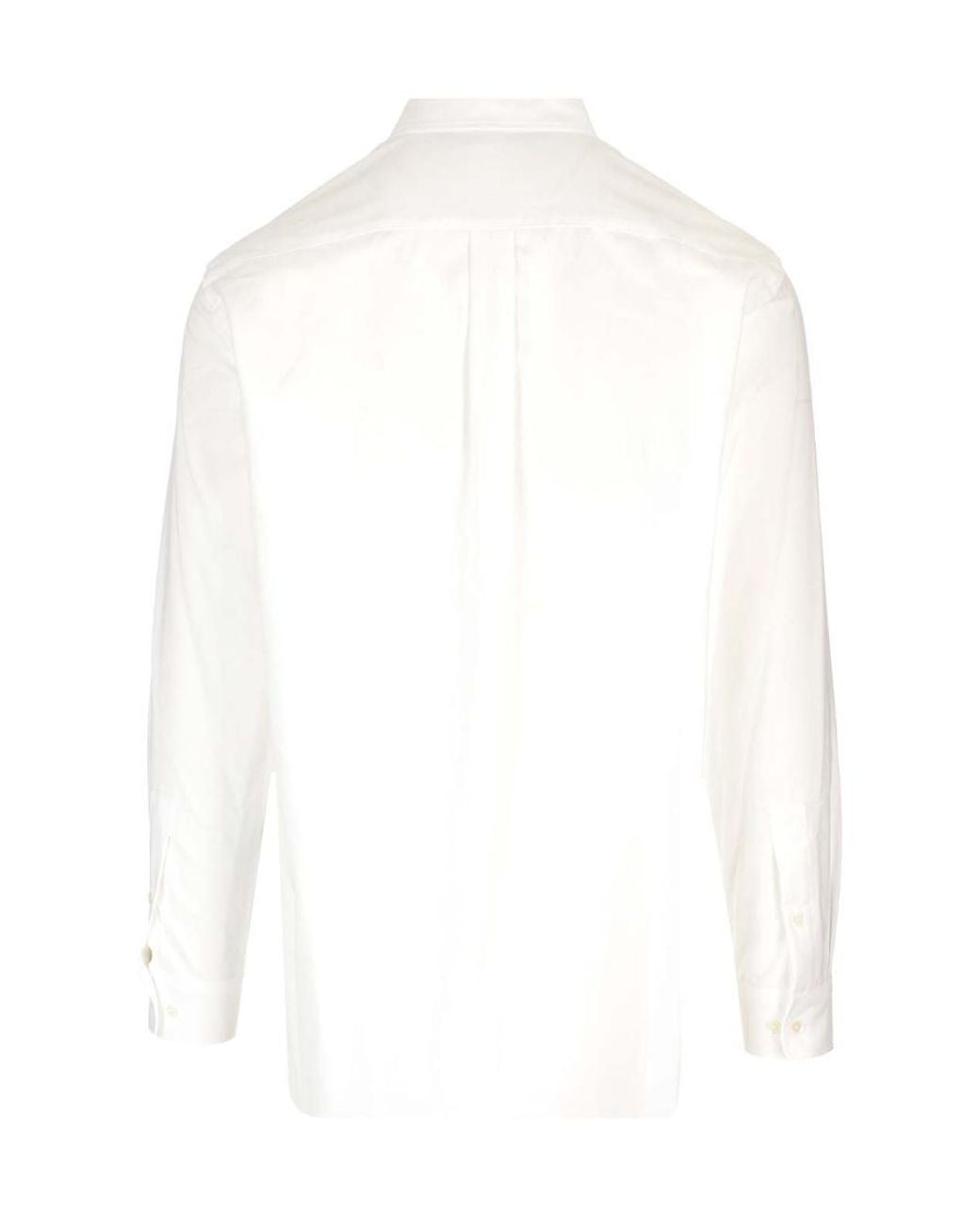 Palm Angels White Logo Printed Long-Sleeved Shirt for men