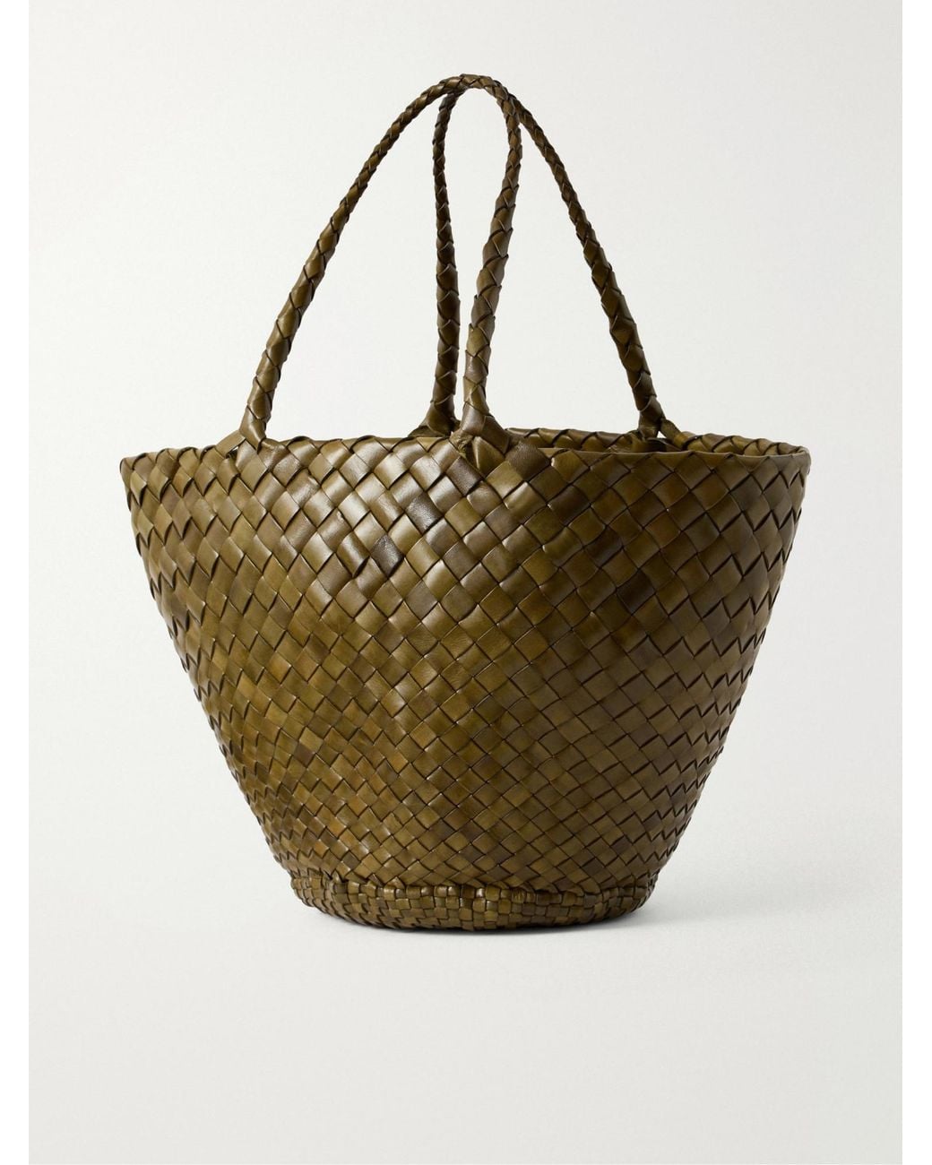 Dragon Diffusion Metallic Woven Leather Tote