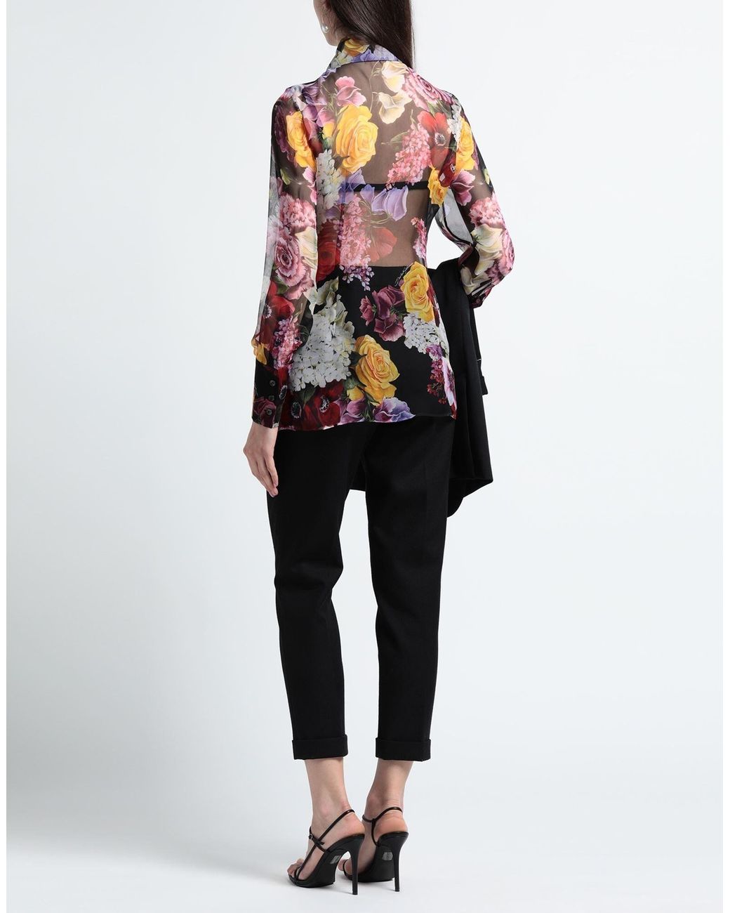 Dolce & Gabbana Purple Floral-Print Blouses