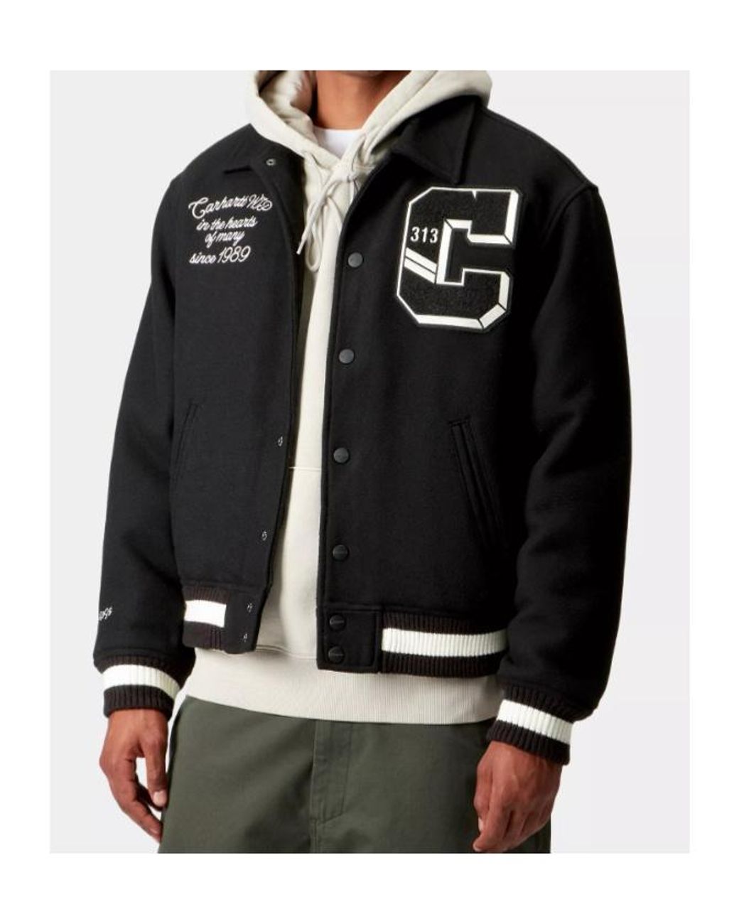 Carhartt Black Carhartt Varsity Felt Jacket for men