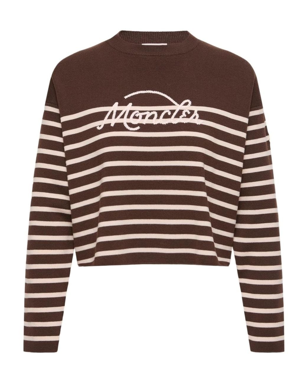 Moncler Brown Striped Crewneck Jumper