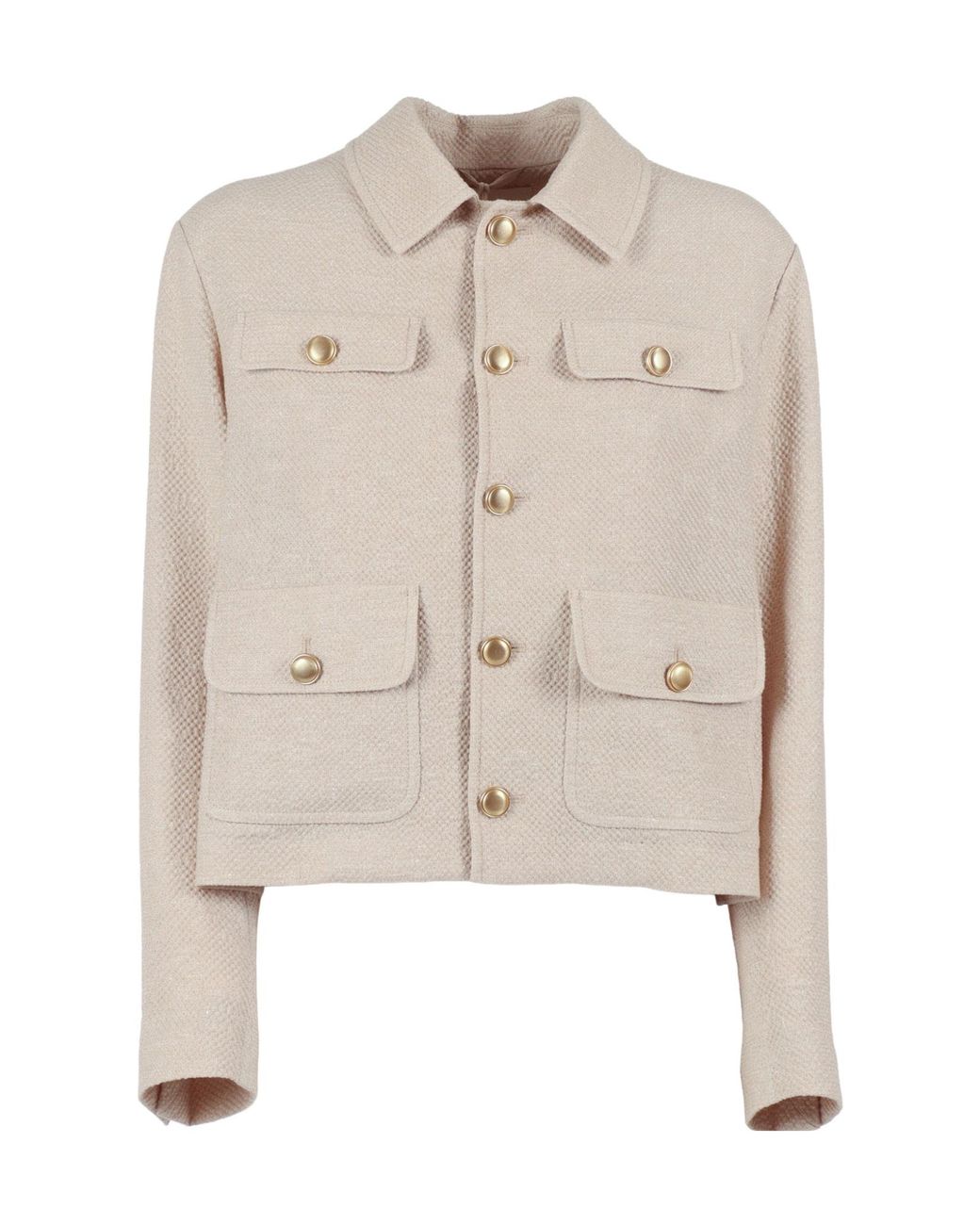Circolo 1901 Natural Cropped Button-Front Jacket