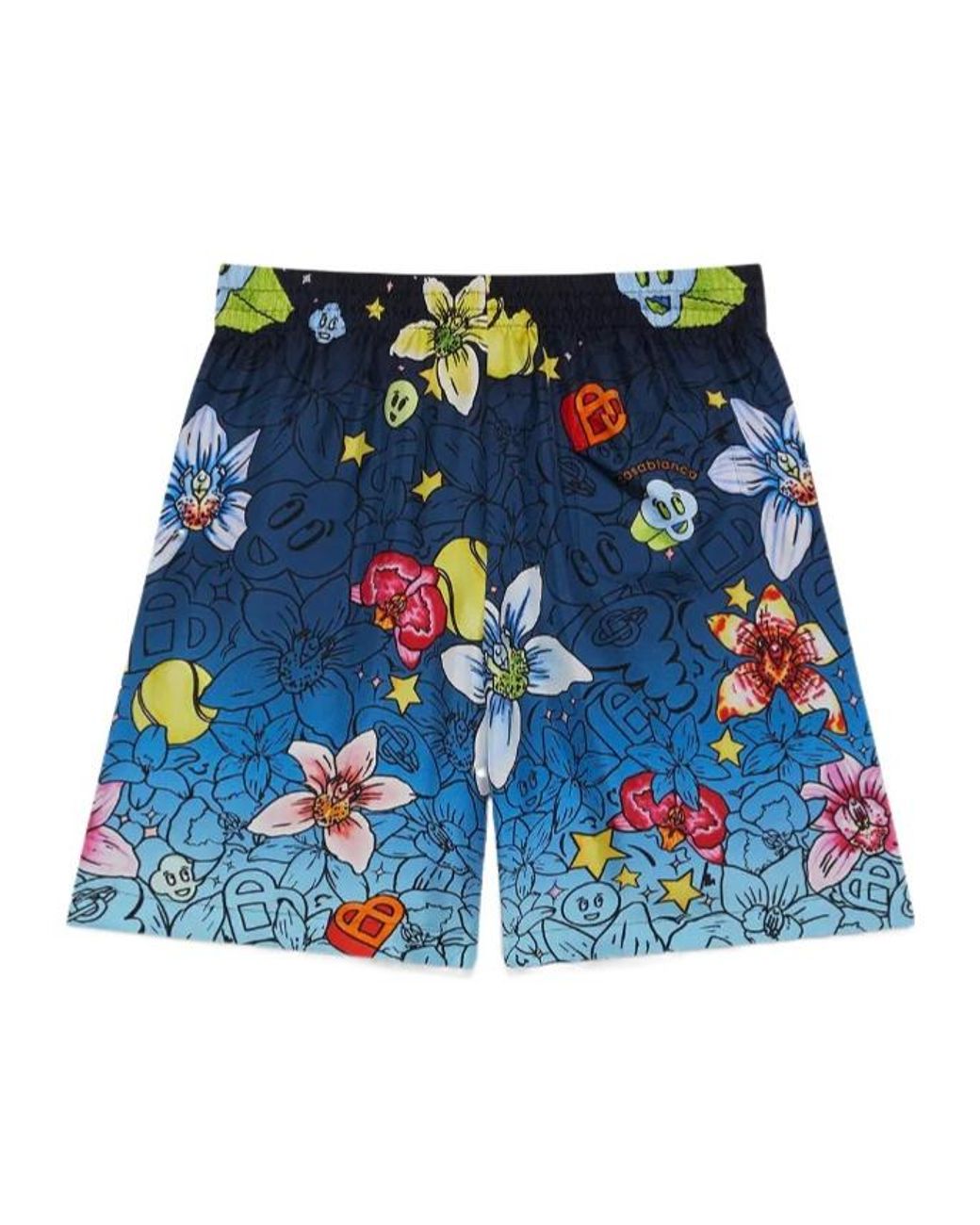 Casablanca Blue Graphic Printed Drawstring Shorts for men