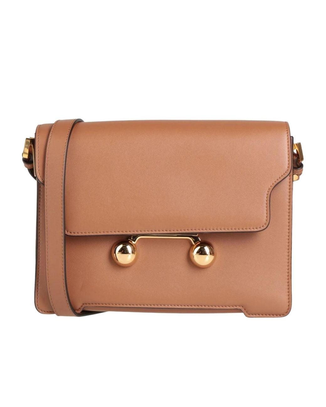Marni Brown Medium-Sized Minimalist Leather Bag