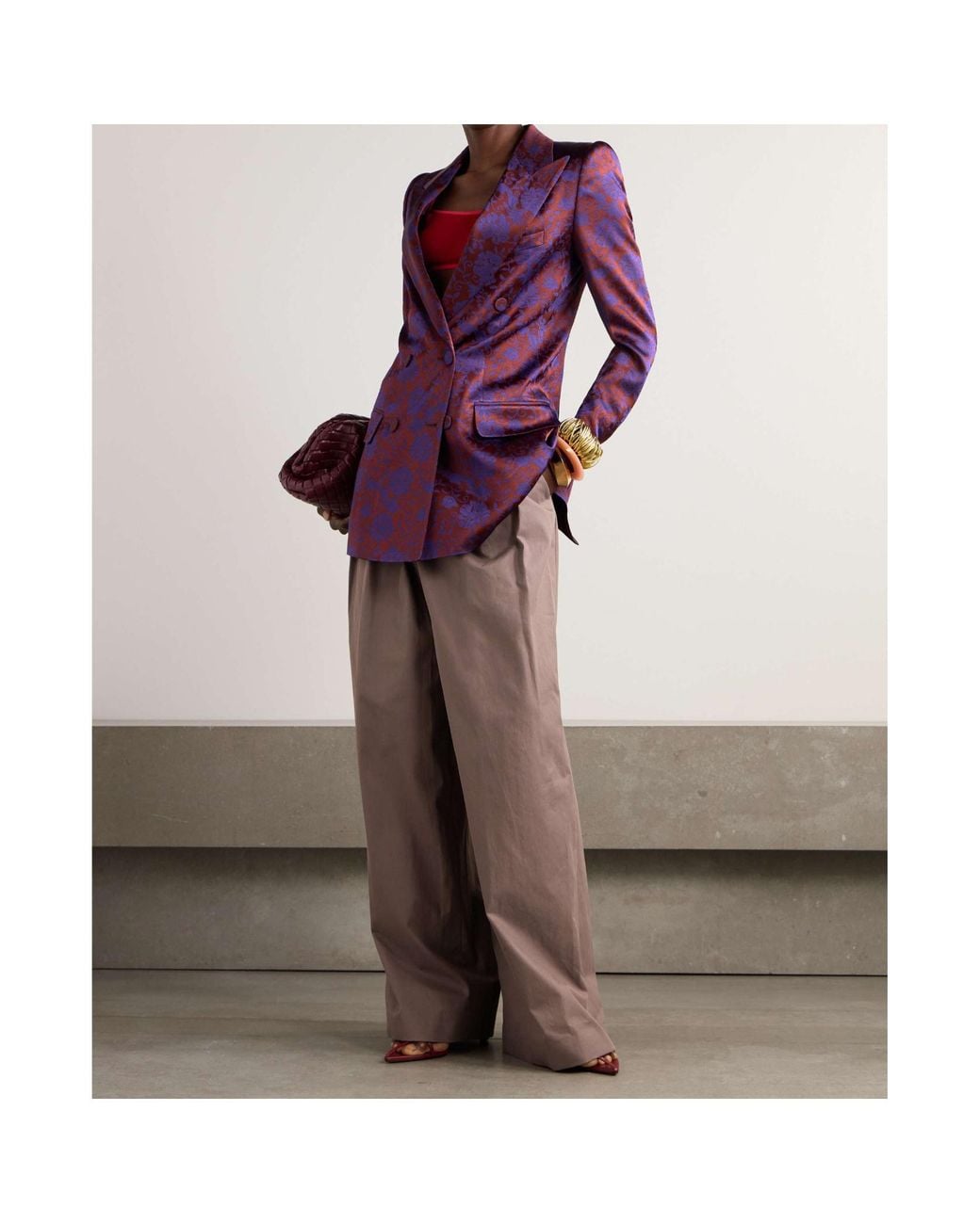 Dries Van Noten Purple Long-Sleeved Suit Jacket