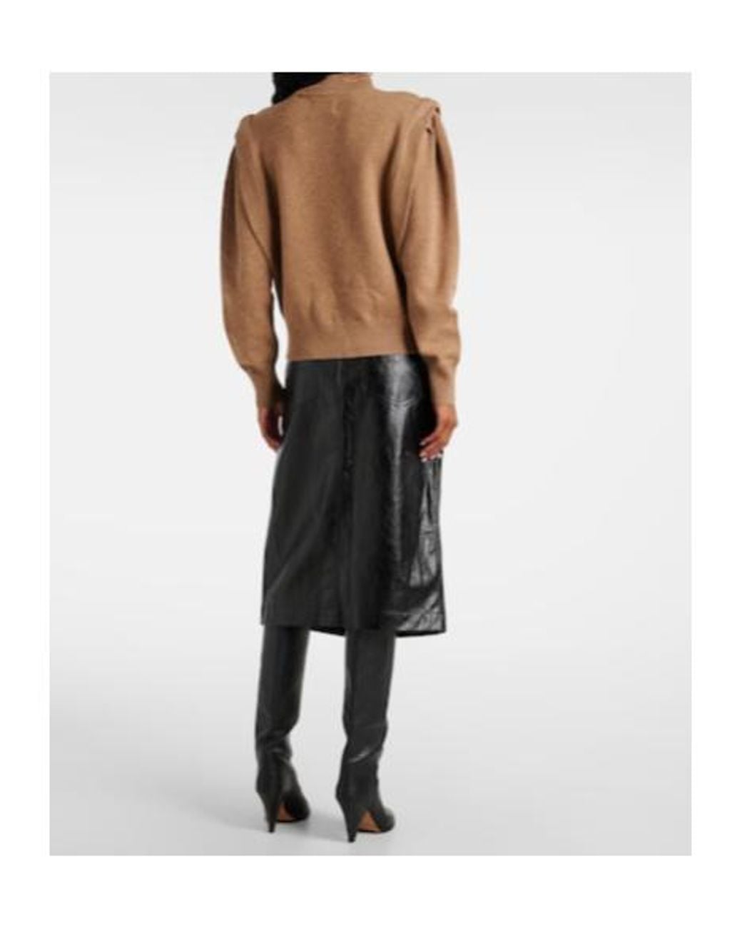 Isabel Marant Brown High-Neck Knit Sweater