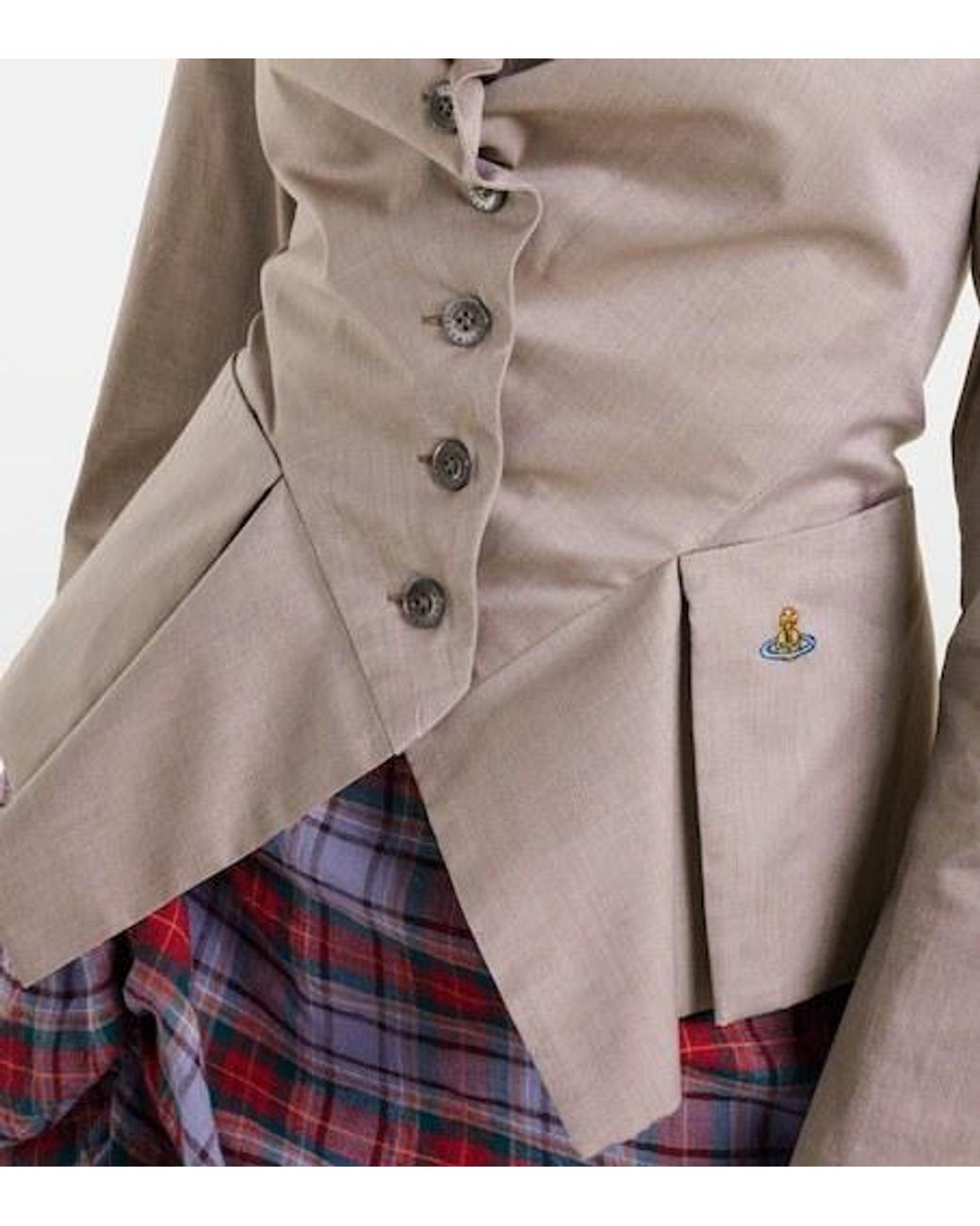Vivienne Westwood Natural Peplum Cotton Poplin Shirt
