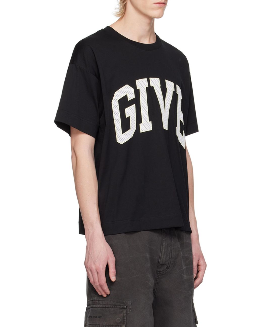 Givenchy Black 4G Embroidered Crewneck T-Shirt for men