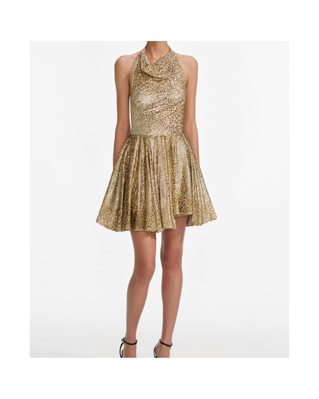 Self-Portrait Natural Leopard Printed Mini Dress