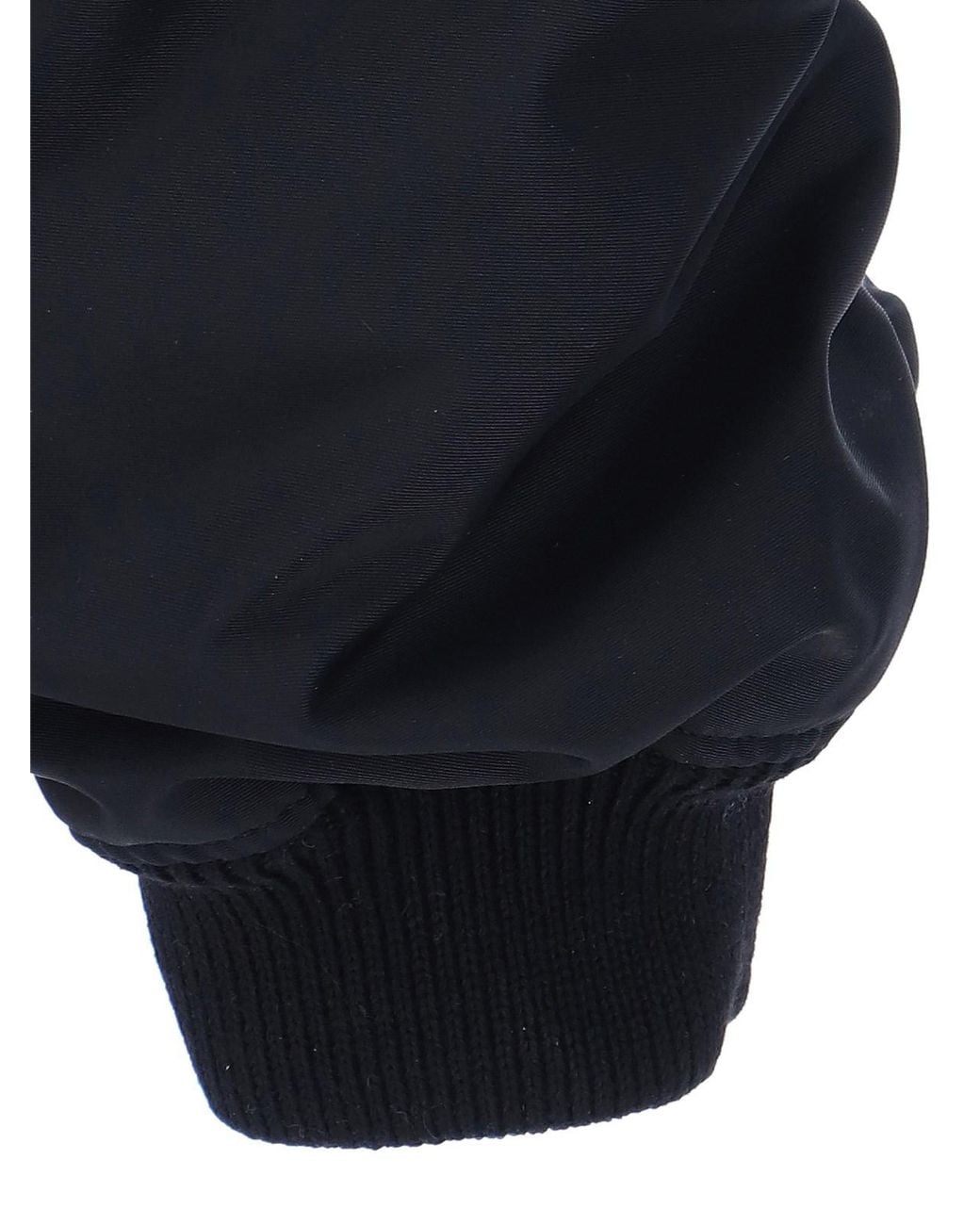 Prada Black Off-Shoulder Padded Re-Nylon Jacket