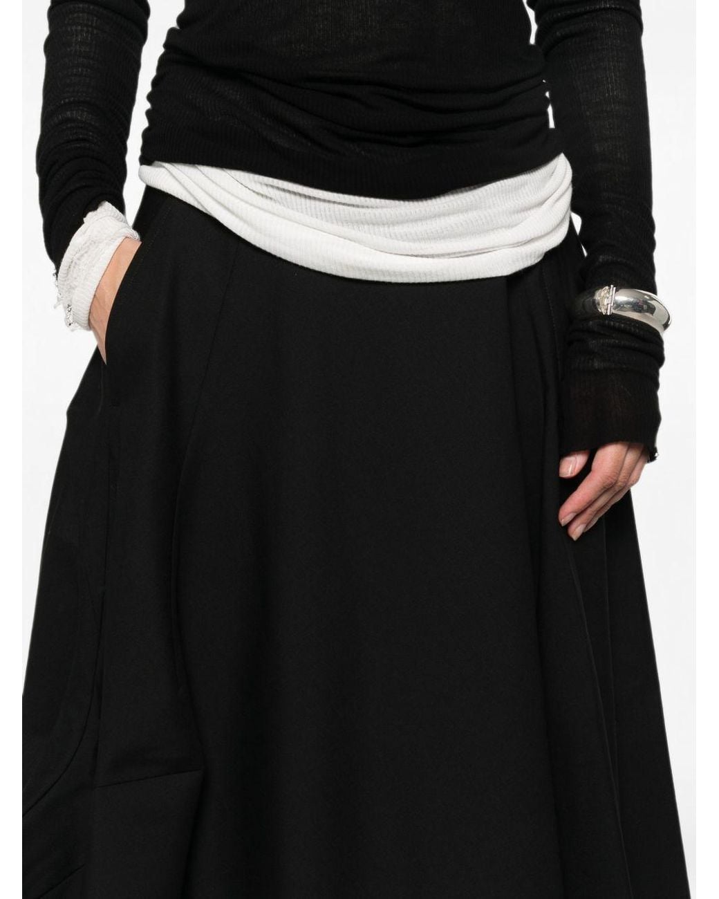 Comme des Garçons Black Asymmetric Draped Skirt