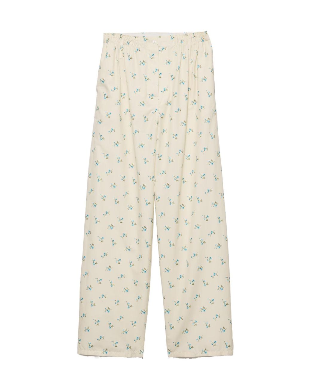 Prada White Floral Print Old Canvas Pants