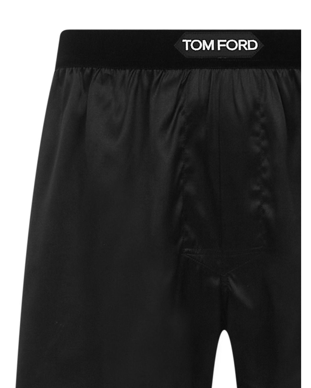 Tom Ford Black Logo-Waistband Stretched Satin Boxers for men