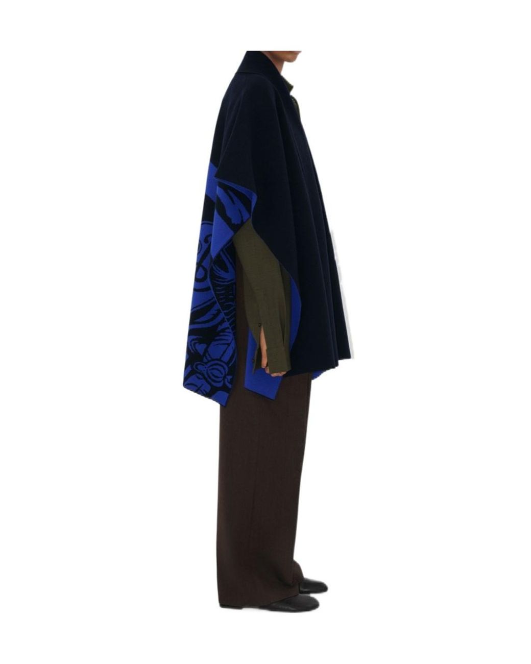 Burberry Blue Equestrian Knight Design Cape
