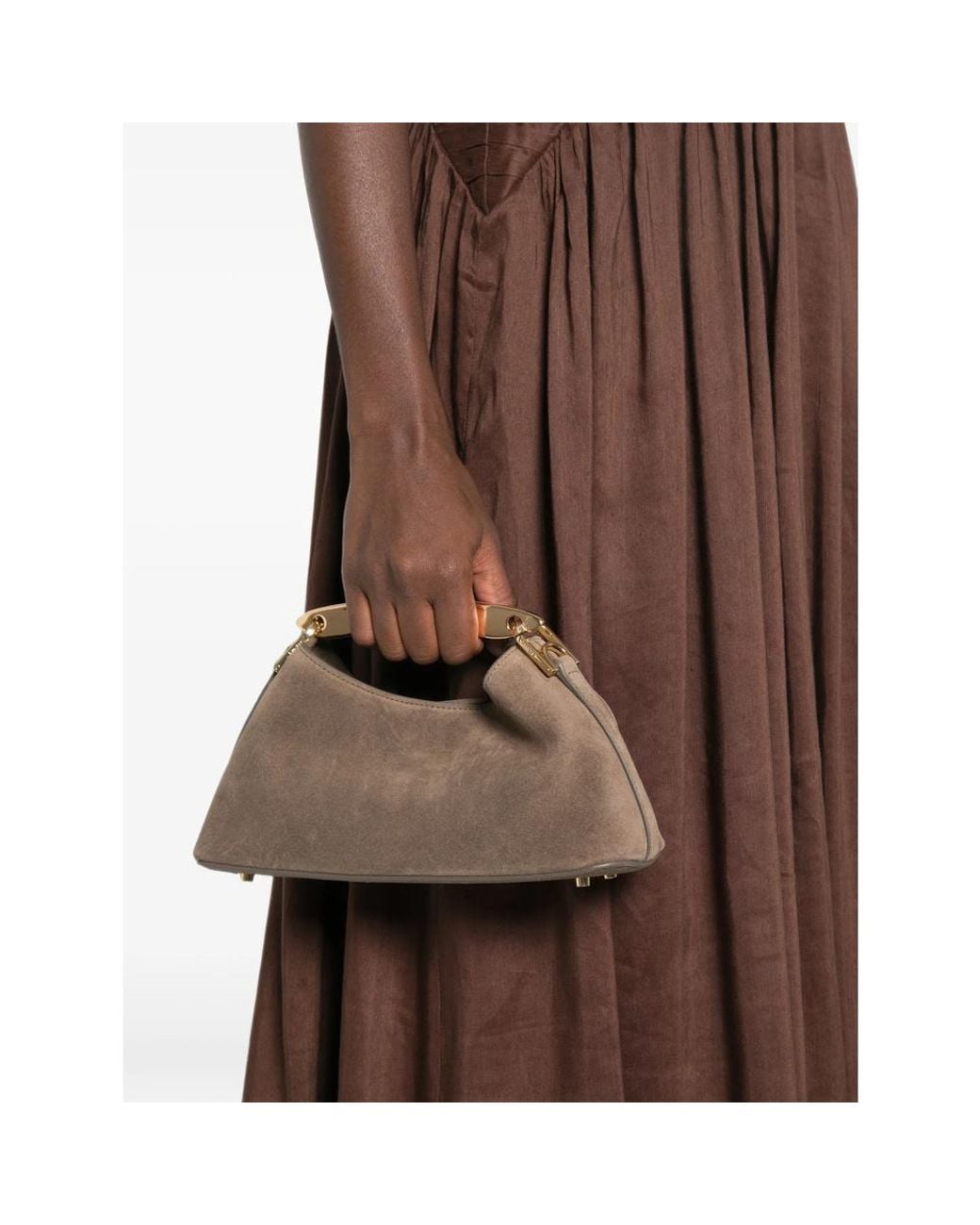 Elleme Brown Mini Boomerang Suede Taupe