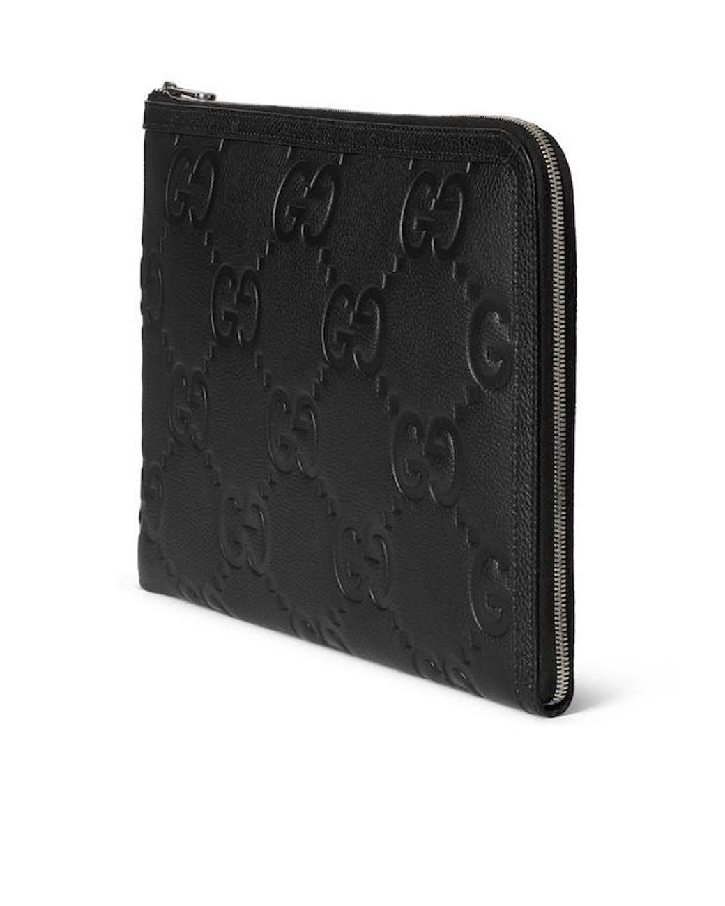 Gucci Black Jumbo Gg Zipped Pouch for men