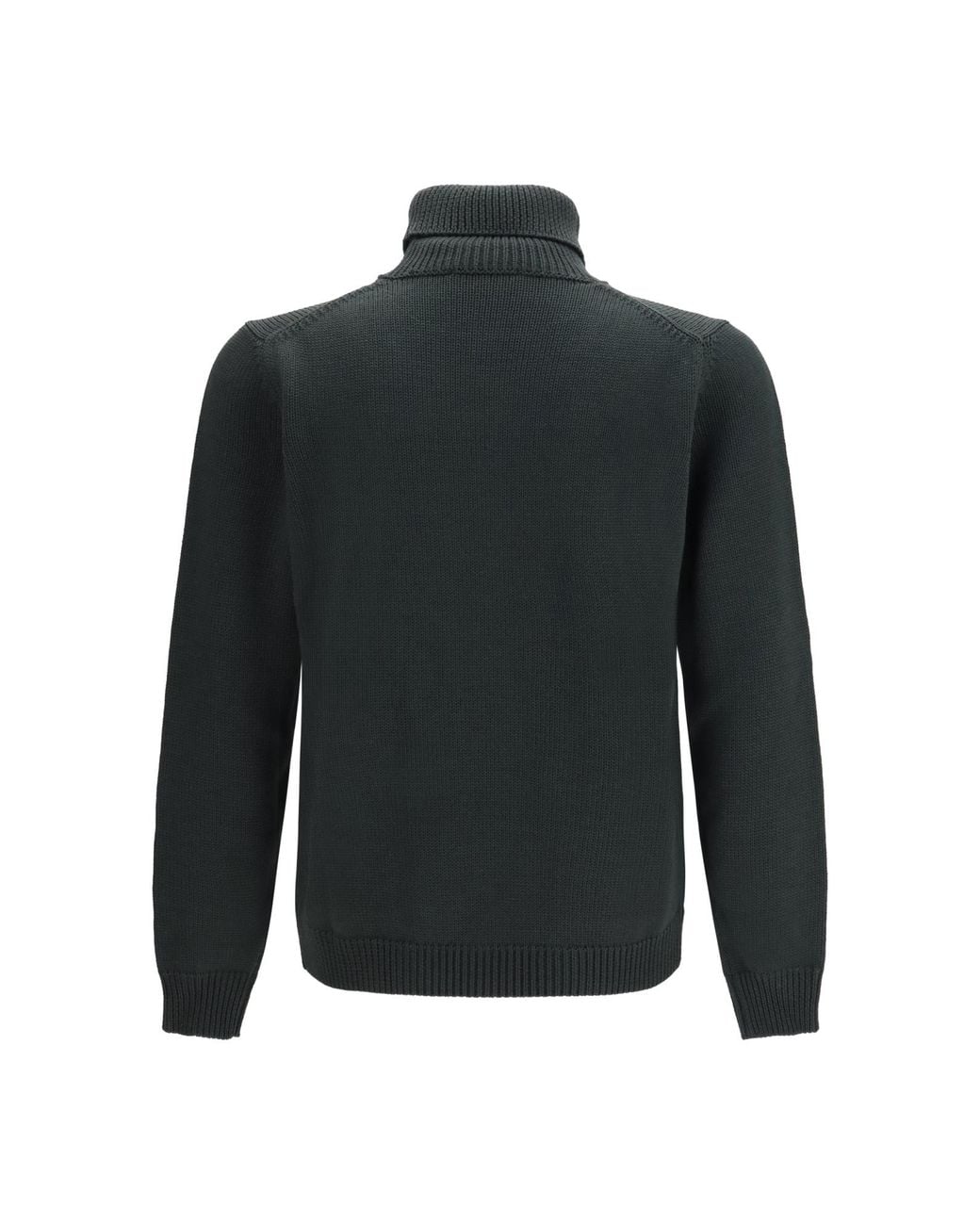 Roberto Collina Black Ribbed Turtleneck Knitted Sweater for men