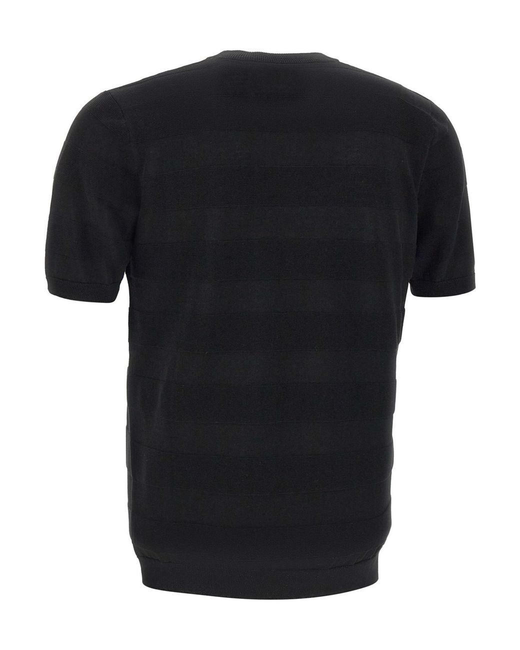 Kangra Cashmere Black Kangra Textured Short-Sleeve Knitted Top for men