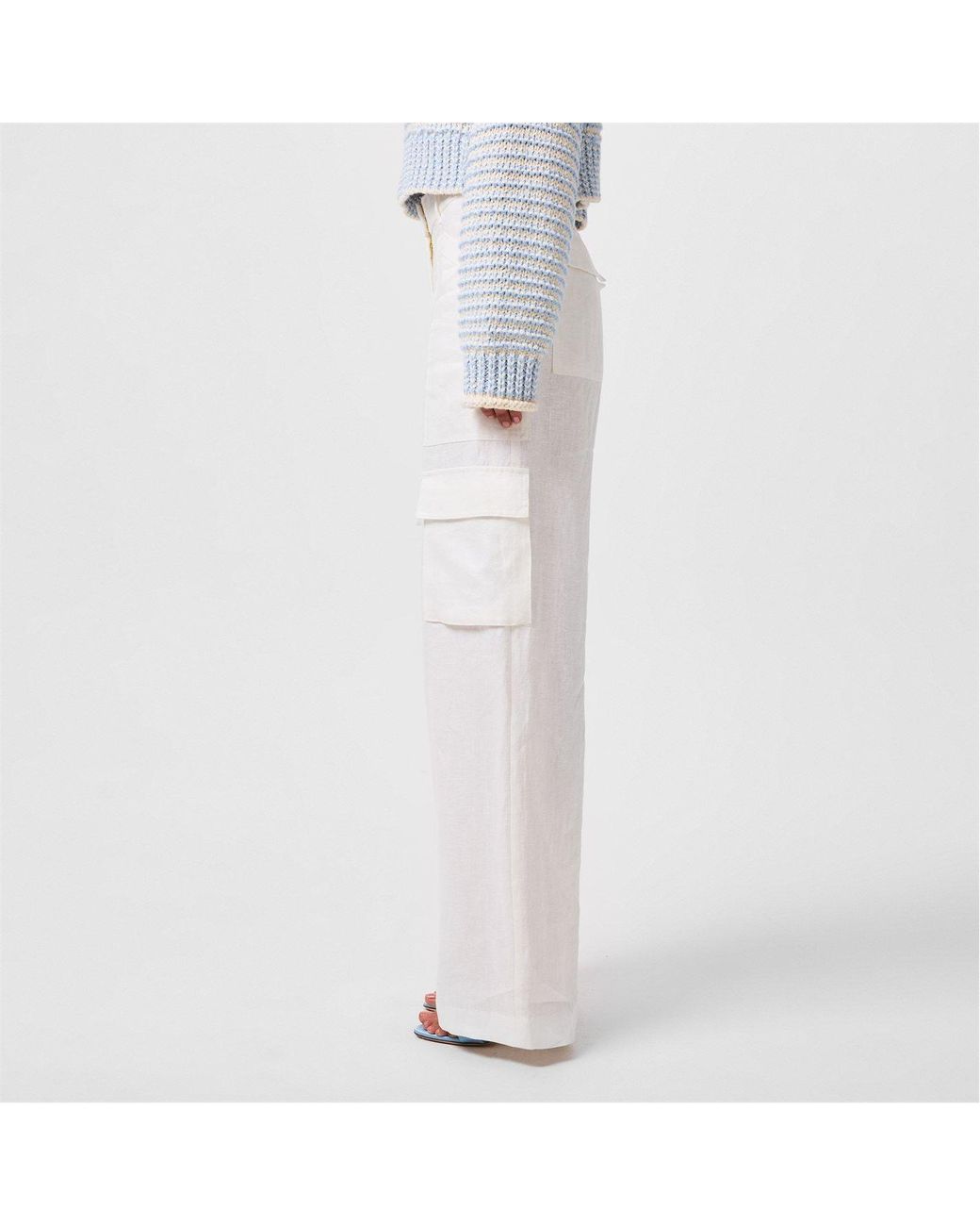LoveShackFancy White Work Casual Pants
