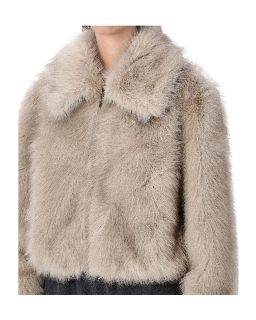 Frankie Shop Natural Faux Fur Coat