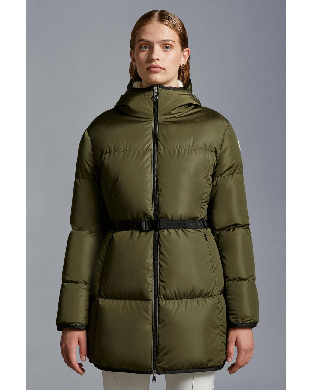 Moncler Green Sirli Zip-Up Short Down Jacket