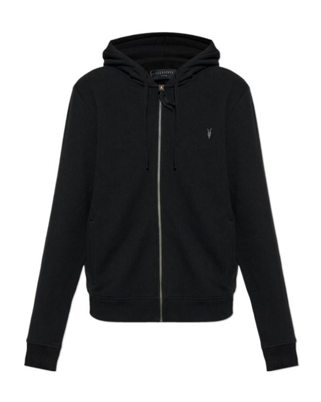 AllSaints Black Raven Zip-Up Hoodie for men