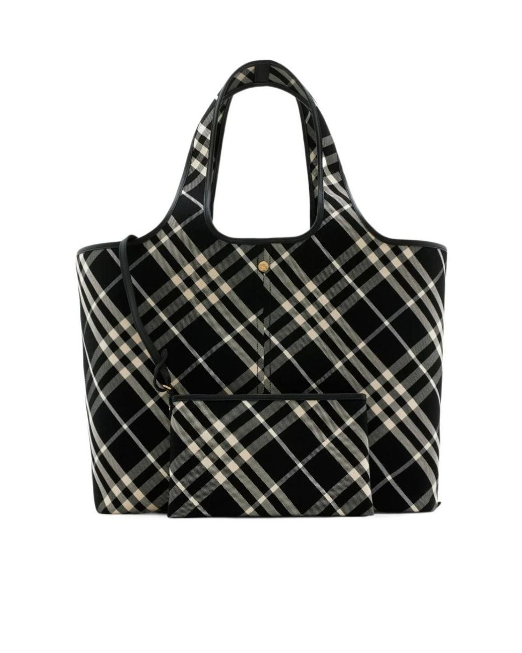 Burberry Black Vintage Checked Medium Top Handle Bag