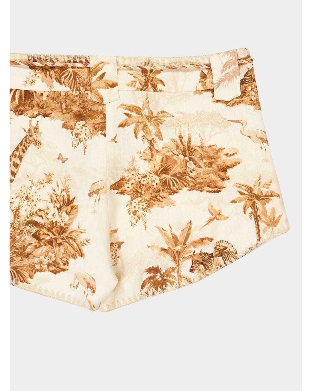 Zimmermann Natural Safari-Print Shorts