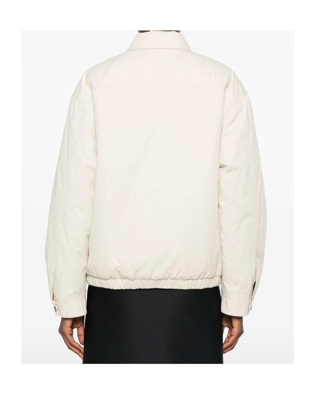 Miu Miu Natural Logo-Embroidered Zip-Up Jacket