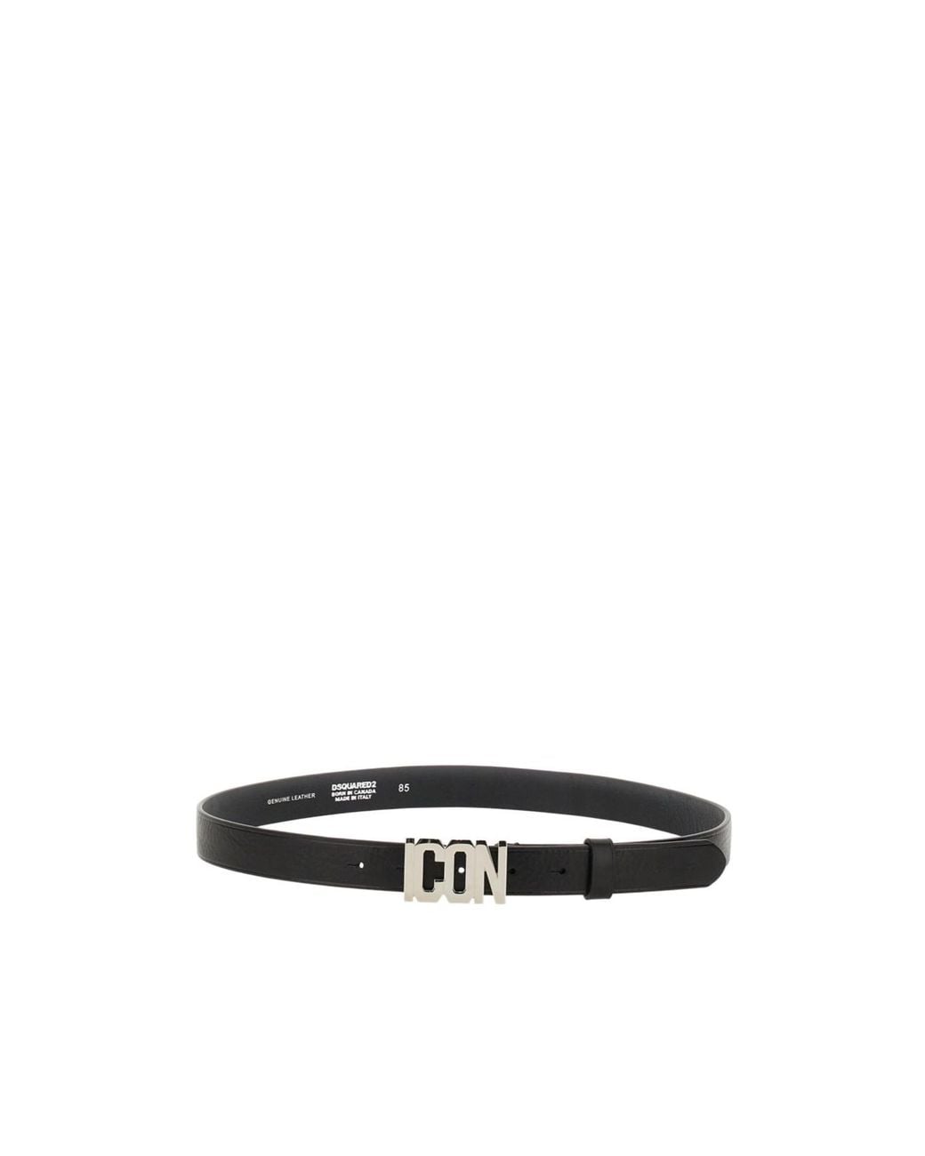 DSquared² White Icon Plaque Belt