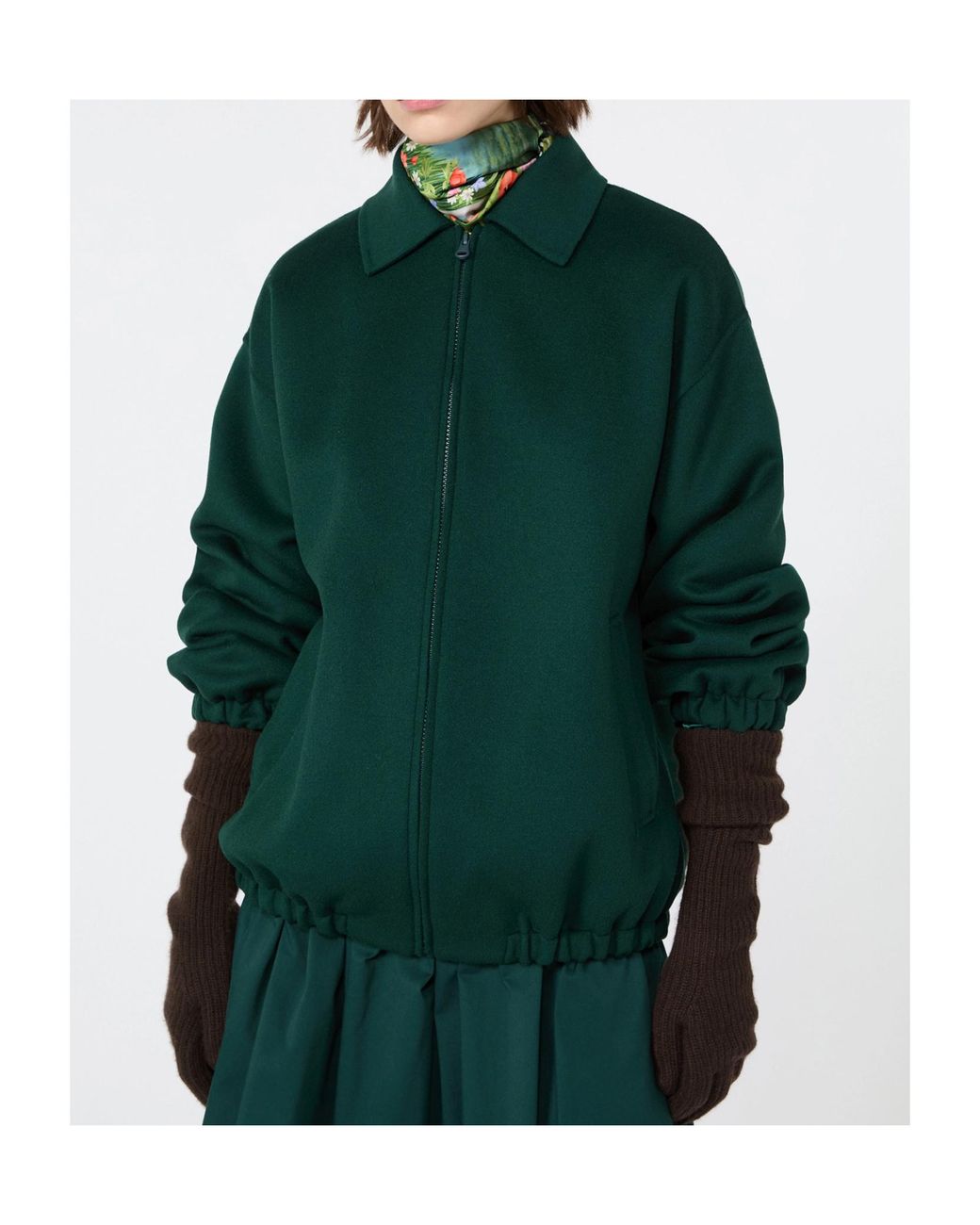 Weekend by Maxmara Green Golf Zip-Up Jacket