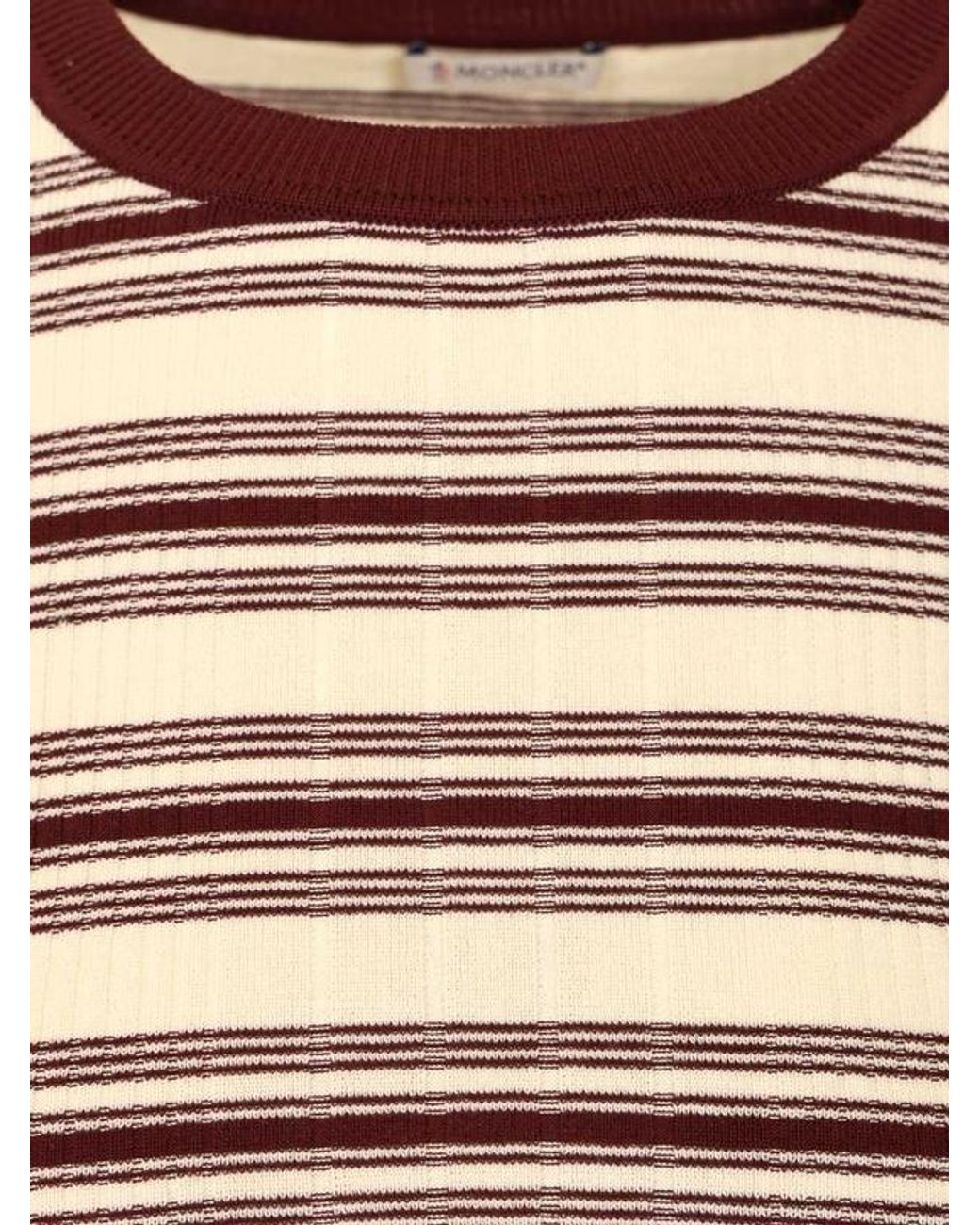 Moncler White Striped Knitted T-Shirt