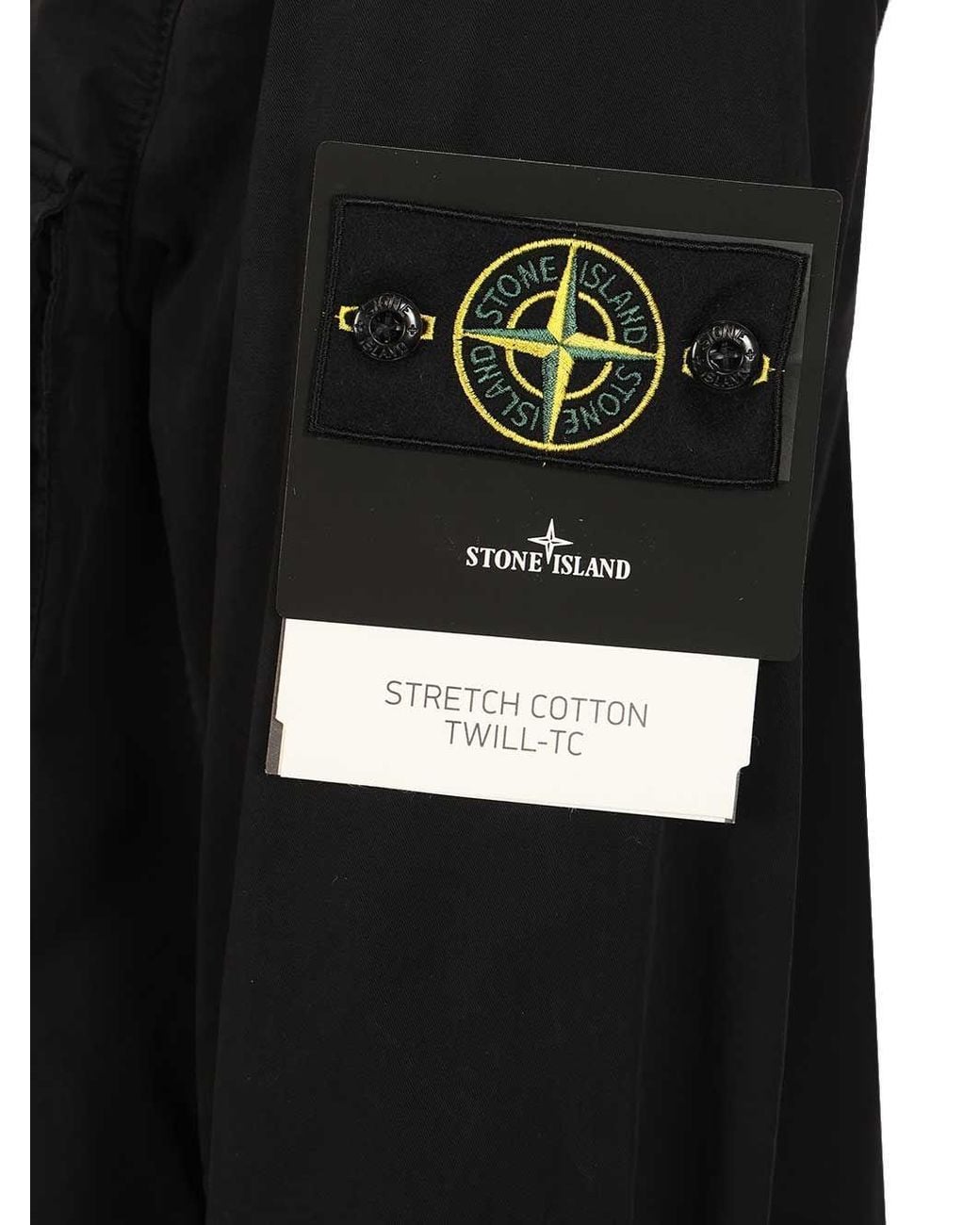 Stone Island Black Zip-Up Hooded Jacket for men