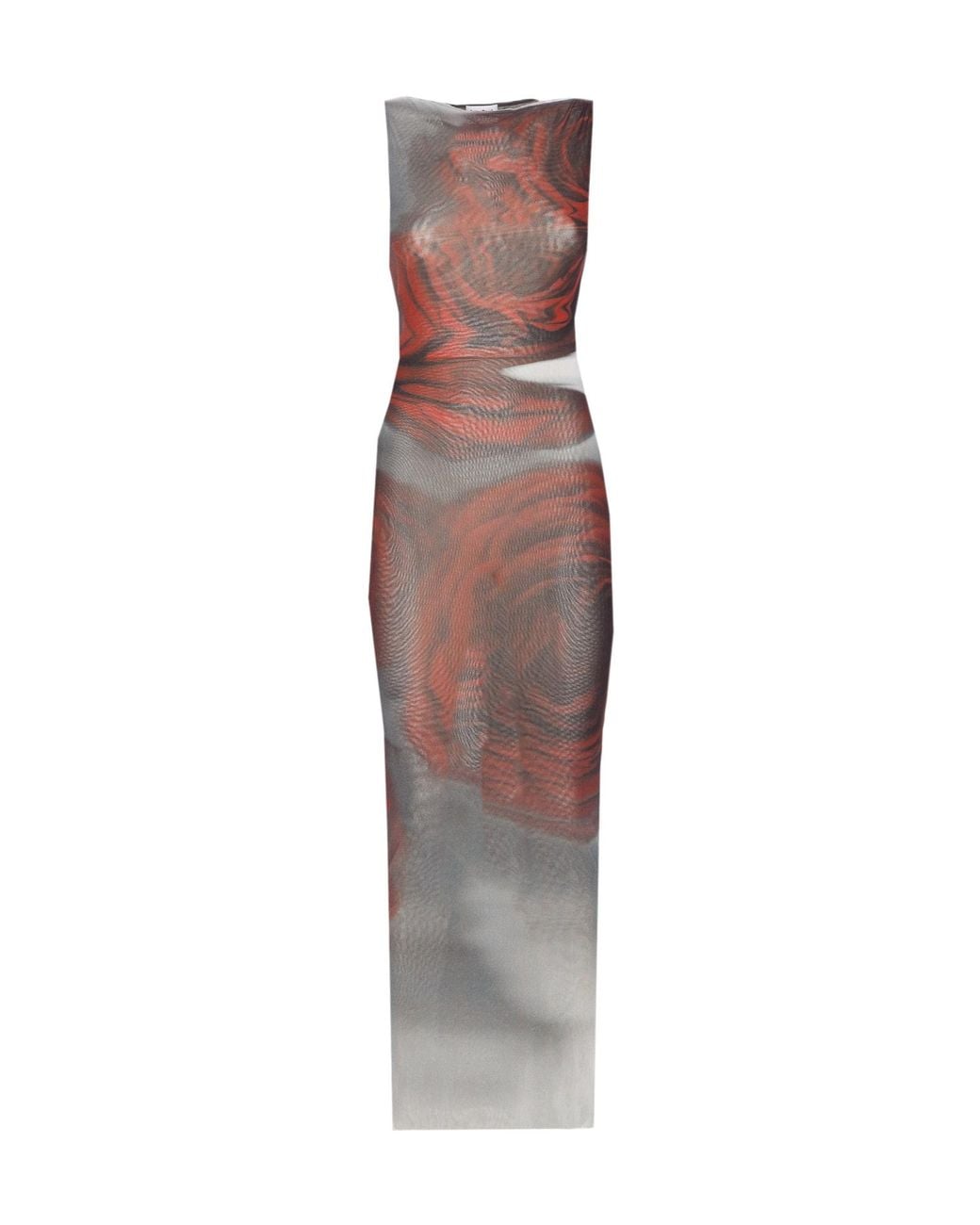 Jean Paul Gaultier Multicolor Blurry Roses Print Dress
