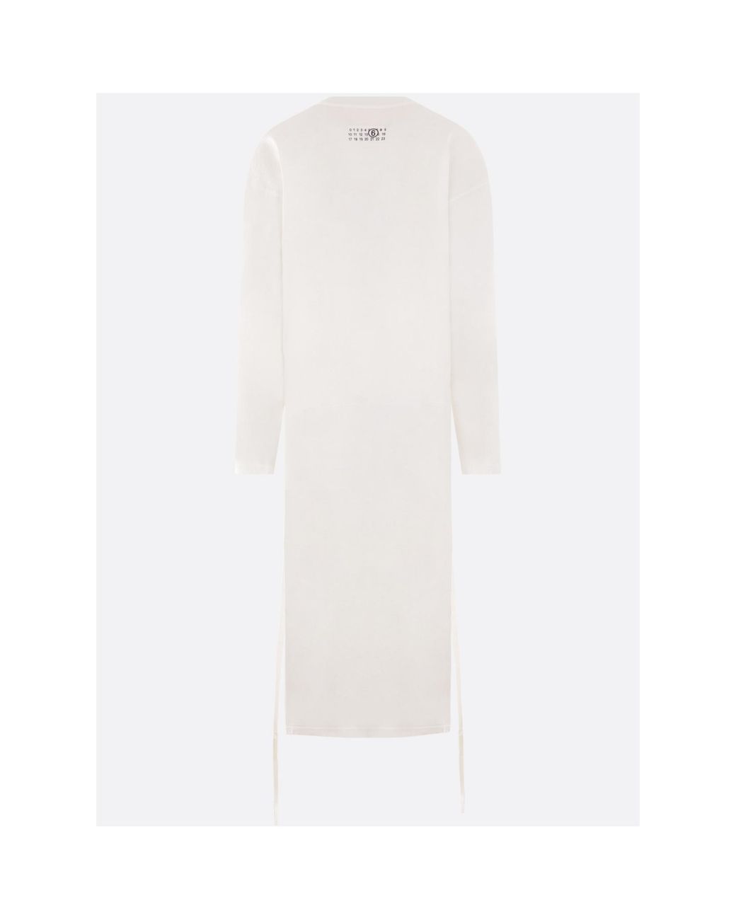 MM6 by Maison Margiela White Drop Shoulder Long T-Shirt