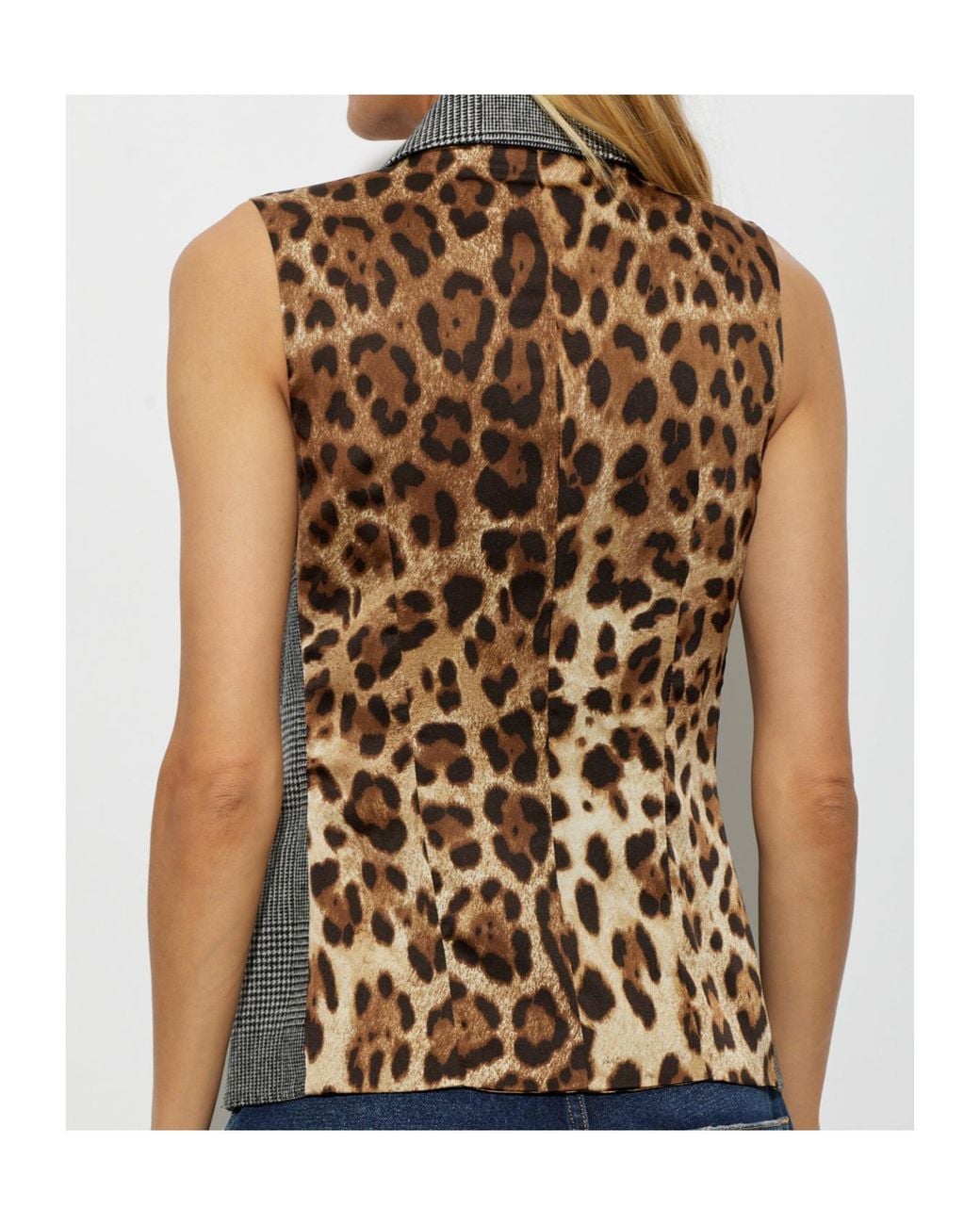 Dolce & Gabbana Gray Leopard Printed Waistcoat