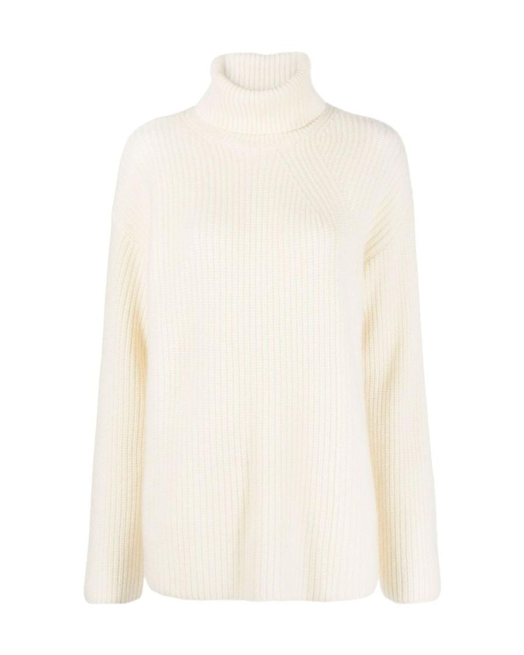 P.A.R.O.S.H. White Roll-Neck Waffle-Knit Jumper