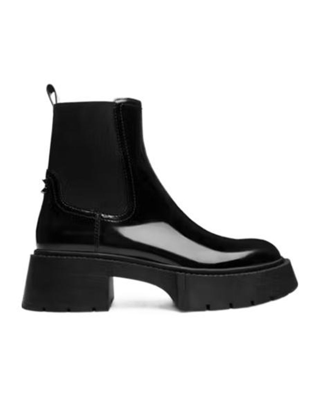 COACH Black Lug-Sole Leather Chelsea Boots