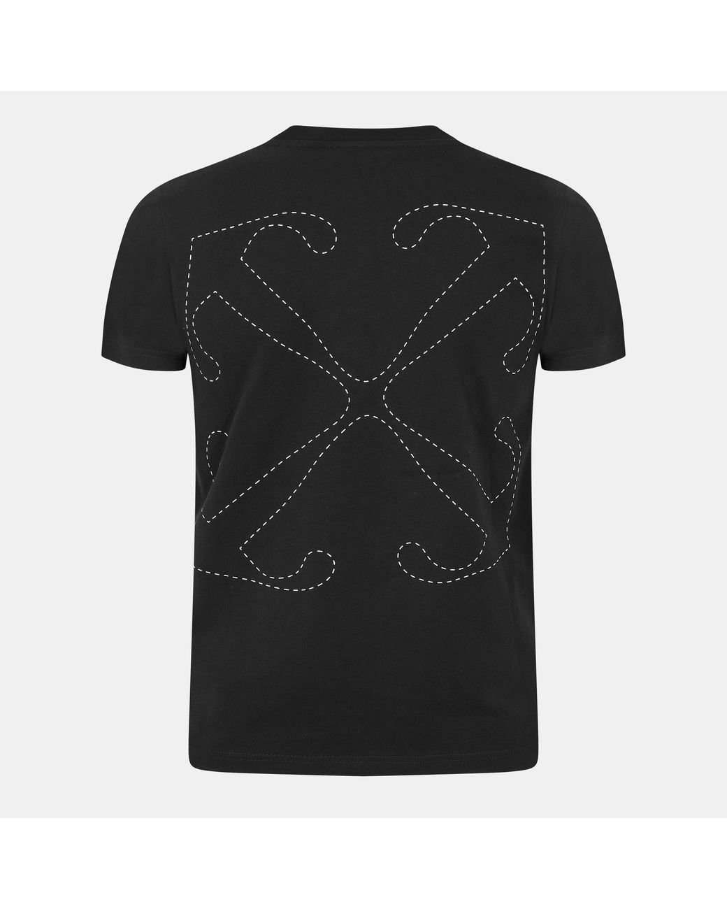 Off-White c/o Virgil Abloh Black Graphic Print Cotton Crew Neck T-Shirt for men