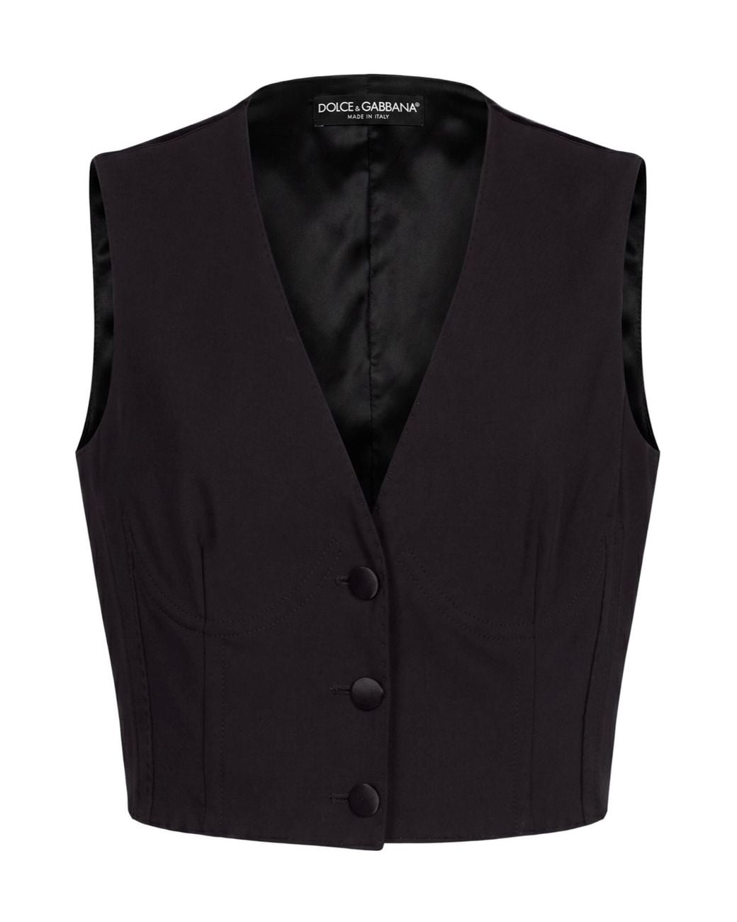 Dolce & Gabbana Black Solid-Color Minimalist Waistcoat