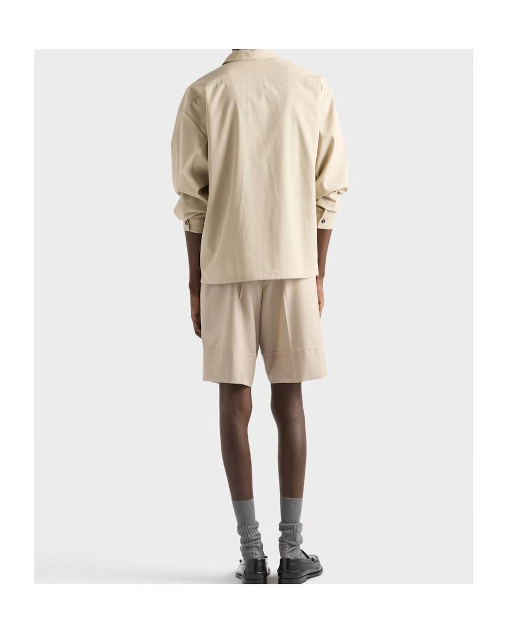 Prada Natural Triangle-Patch Shorts for men