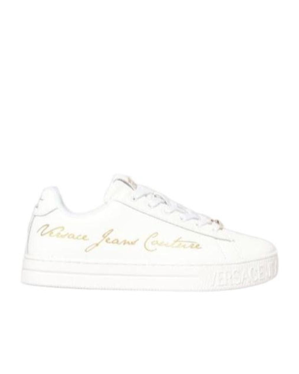 Versace Jeans White Logo Lace-Up Sneakers