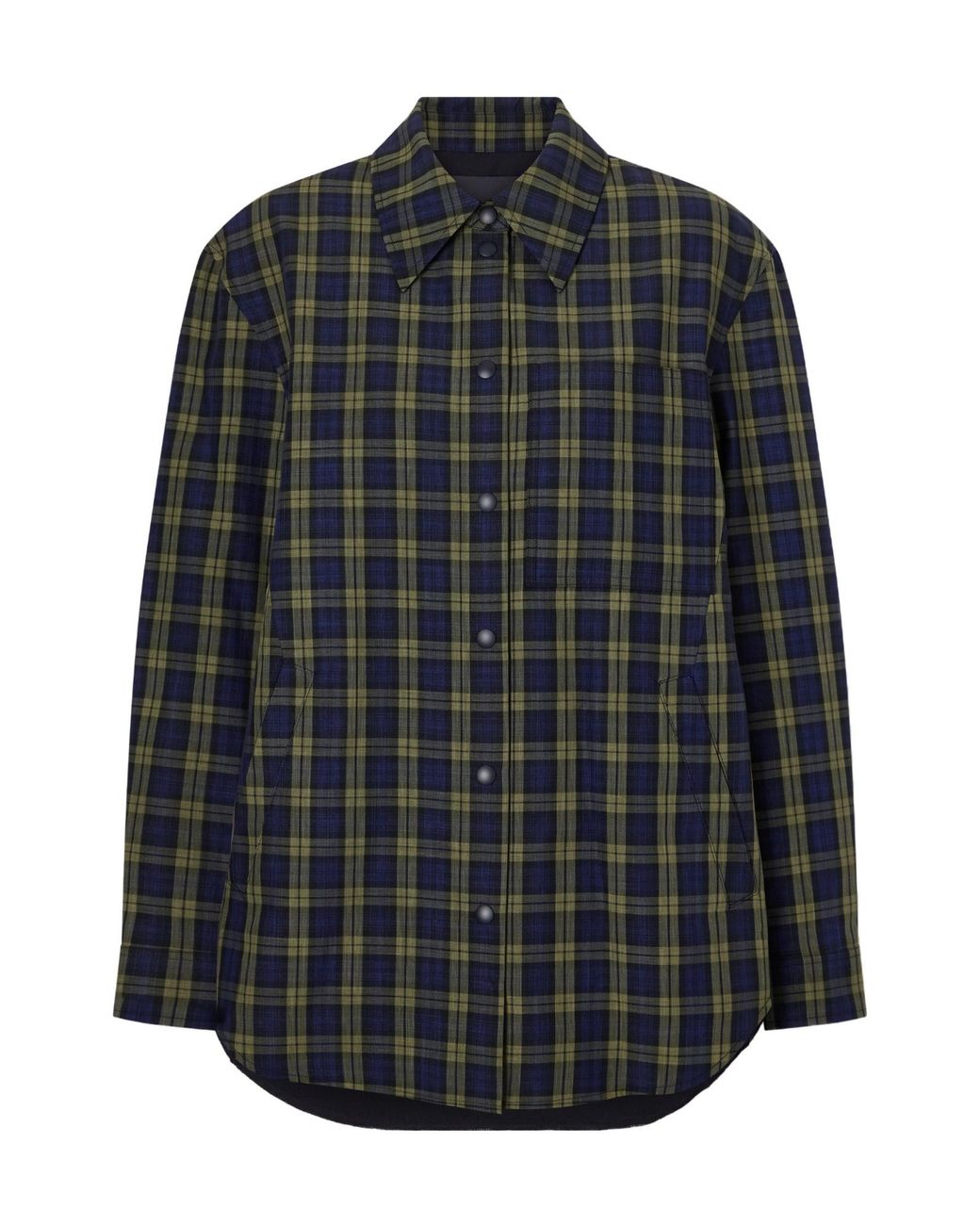 Tibi Gray Checked Shirt Jacket